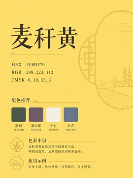 中国传统色 麦秆黄 #F8DF70 色卡