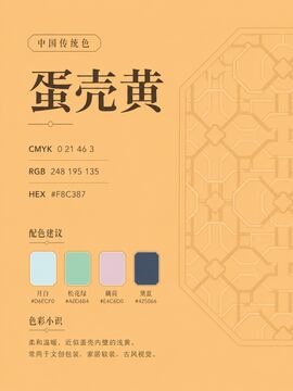 中国传统色 蛋壳黄 #F8C387 色卡