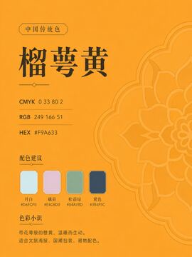 中国传统色 榴萼黄 #F9A633 色卡