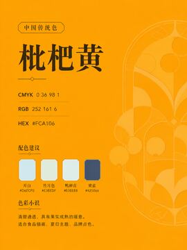 中国传统色 枇杷黄 #FCA106 色卡