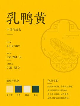 中国传统色 乳鸭黄 #FFC90C 色卡