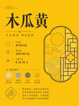 中国传统色 木瓜黄 #F9C116 色卡