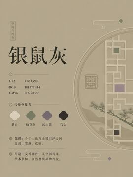 中国传统色 银鼠灰 #B5AA90 色卡