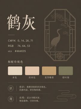 中国传统色 鹤灰 #4A4035 色卡