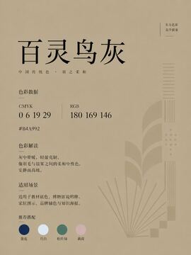 中国传统色 百灵鸟灰 #B4A992 色卡