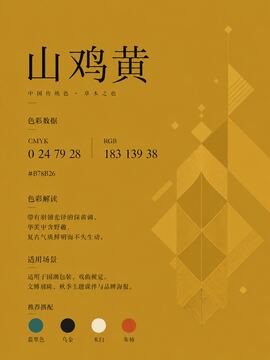 中国传统色 山鸡黄 #B78B26 色卡