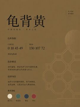 中国传统色 龟背黄 #826B48 色卡