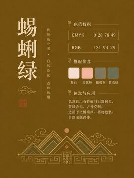 中国传统色 蜴蜊绿 #835E1D 色卡
