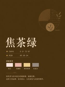 中国传统色 焦茶绿 #553B18 色卡