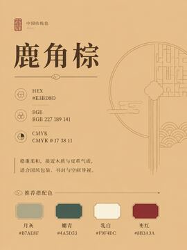 中国传统色 鹿角棕 #E3BD8D 色卡
