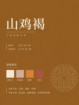 中国传统色 山鸡褐 #986524 色卡