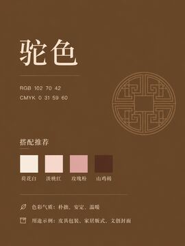 中国传统色 驼色 #66462A 色卡