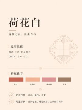 中国传统色 荷花白 #FBECDE 色卡