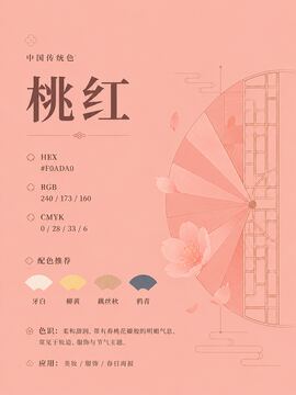 中国传统色 桃红 #F0ADA0 色卡