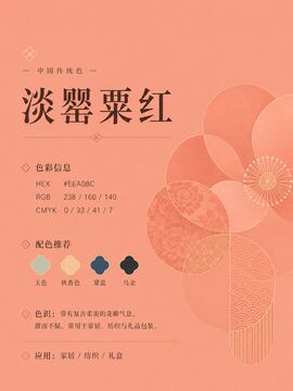 中国传统色 淡罂粟红 #EEA08C 色卡