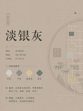 中国传统色 淡银灰 #C1B2A3 色卡