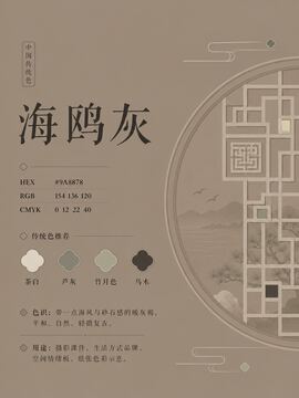 中国传统色 海鸥灰 #9A8878 色卡