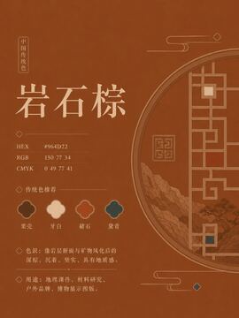 中国传统色 岩石棕 #964D22 色卡
