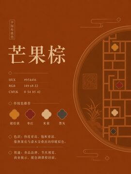 中国传统色 芒果棕 #954416 色卡