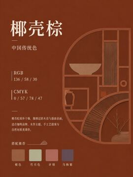 中国传统色 椰壳棕 #883A1E 色卡