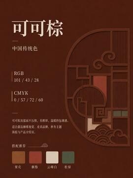 中国传统色 可可棕 #652B1C 色卡