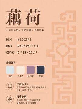 中国传统色 藕荷 #EDC3AE 色卡