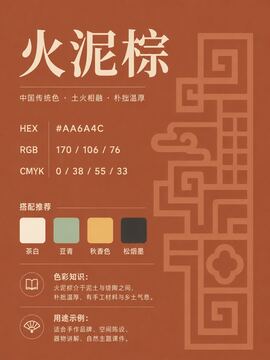 中国传统色 火泥棕 #AA6A4C 色卡