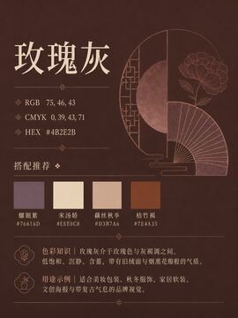 中国传统色 玫瑰灰 #4B2E2B 色卡