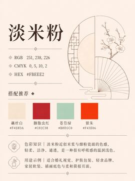 中国传统色 淡米粉 #FBEEE2 色卡