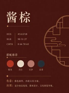 中国传统色 酱棕 #5A1F1B 色卡