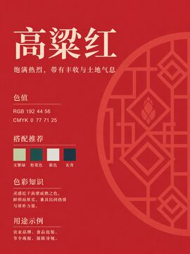 中国传统色 高粱红 #C02C38 色卡
