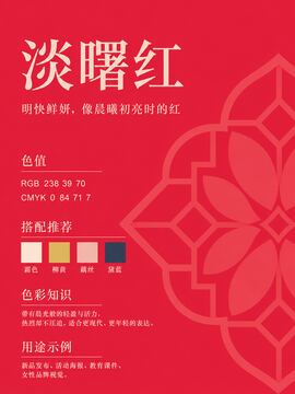 中国传统色 淡曙红 #EE2746 色卡