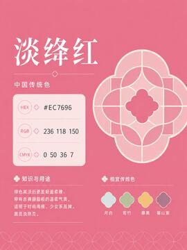 中国传统色 淡绛红 #EC7696 色卡