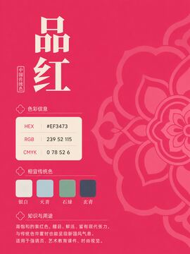 中国传统色 品红 #EF3473 色卡