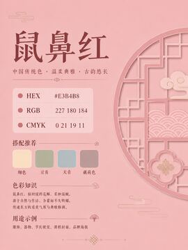 中国传统色 鼠鼻红 #E3B4B8 色卡