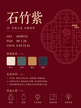 中国传统色 石竹紫 #63071C 色卡