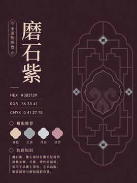 中国传统色 磨石紫 #382129 色卡