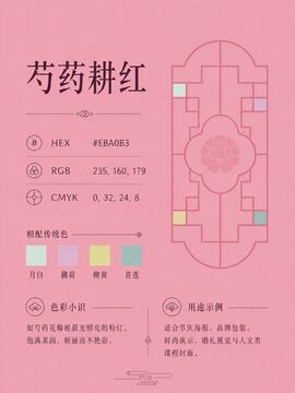 中国传统色 芍药耕红 #EBA0B3 色卡