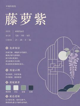 中国传统色 藤萝紫 #8076A3 色卡