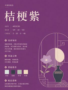 中国传统色 桔梗紫 #813C85 色卡