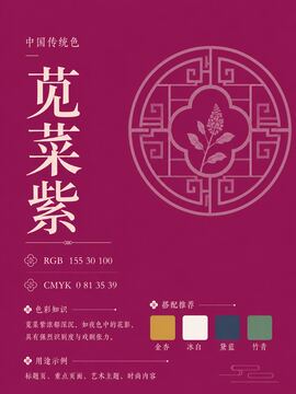中国传统色 苋菜紫 #9B1E64 色卡