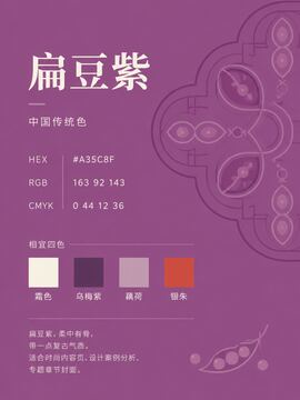 中国传统色 扁豆紫 #A35C8F 色卡