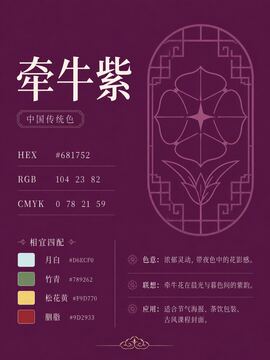 中国传统色 牵牛紫 #681752 色卡