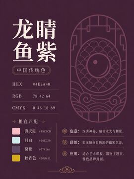 中国传统色 龙睛鱼紫 #4E2A40 色卡