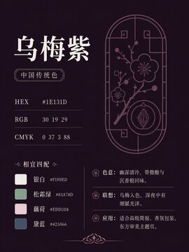 中国传统色 乌梅紫 #1E131D 色卡