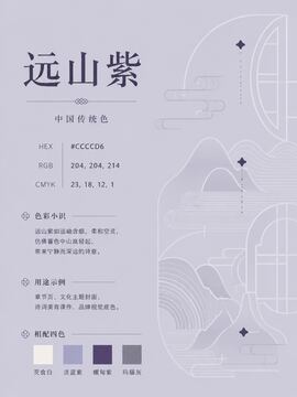 中国传统色 远山紫 #CCCCD6 色卡