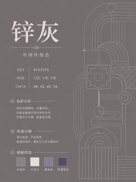 中国传统色 锌灰 #7A7374 色卡