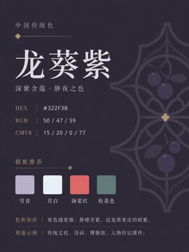中国传统色 龙葵紫 #322F3B 色卡