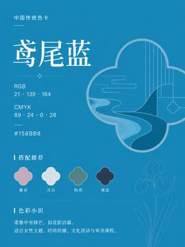 中国传统色 鸢尾蓝 #158BB8 色卡