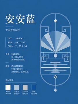 中国传统色 安安蓝 #3170A7 色卡